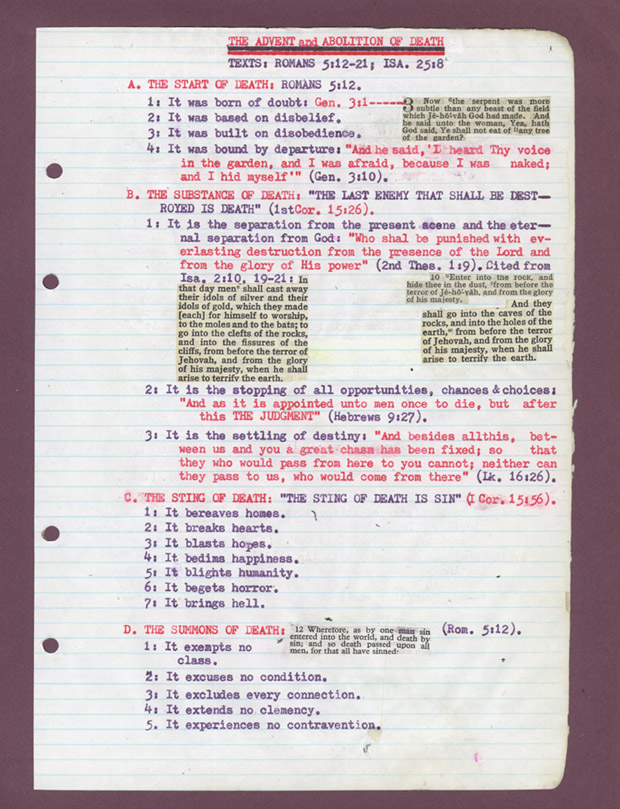 Arthur Glass The Abolition of Death Notes 1